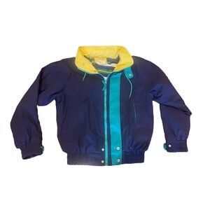 Vtg‎  Colorblock Bomber Jacket
80s Mens Oceanside Size M Coat Blue